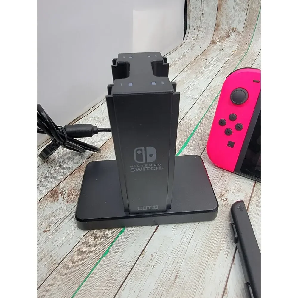 Nintendo Switch Console Tablet w/ Joycon Pink Green Dock Controller Charger